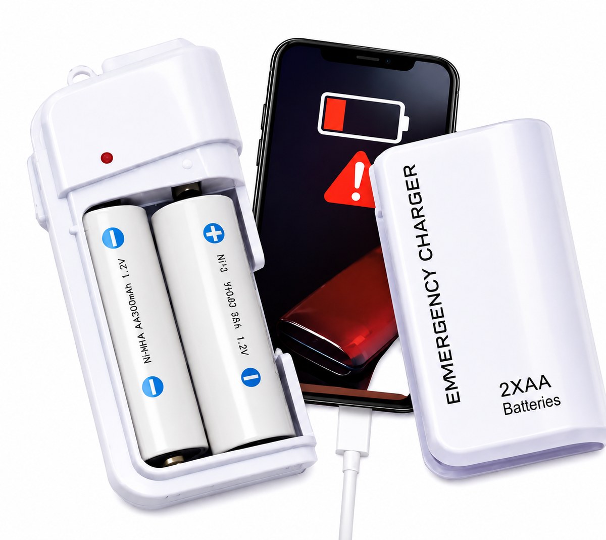 PowerCharge — компактний подовжувач батареї на 2×AA з USB-виходом